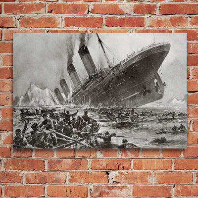 "Titanic Sinking" by Willy Stower on Framed Prints, Canvas, Aluminium, Acrylic or Print-only