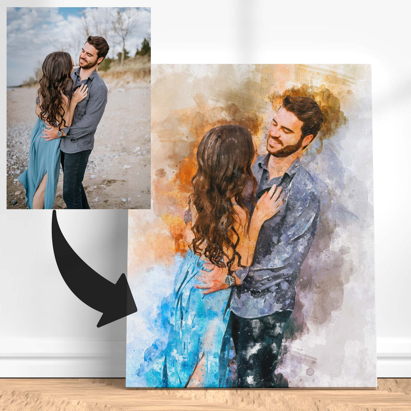 Turn your photos into a watercolor effect painting canvas 