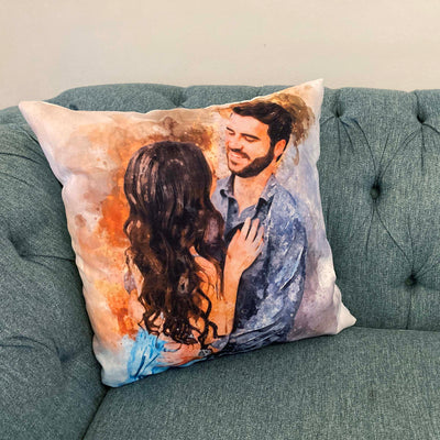 Cushion/Pillow Watercolour Portrait (existing artwork)