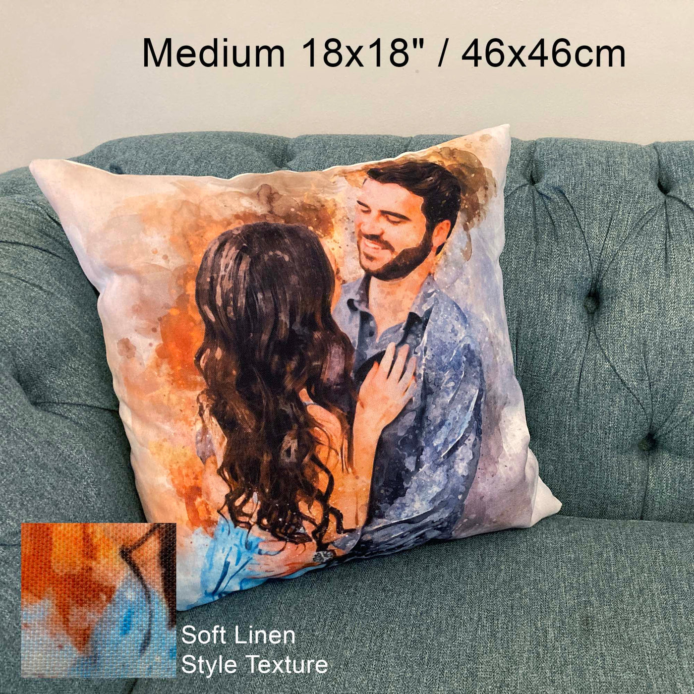 Cushion/Pillow Watercolour Portrait (existing artwork)