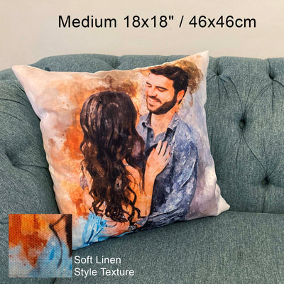 Cushion/Pillow Watercolour Portrait (existing artwork)