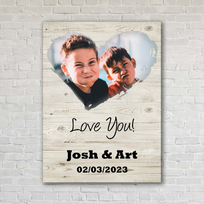 Heart Shaped Photo with Message Custom Artwork