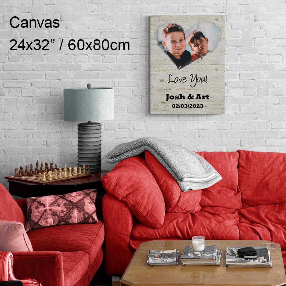 Heart Shaped Photo with Message Custom Artwork