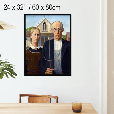 "American Gothic" by Grant Wood on Framed Prints, Canvas, Framed Canvas, Acrylic or Print-only