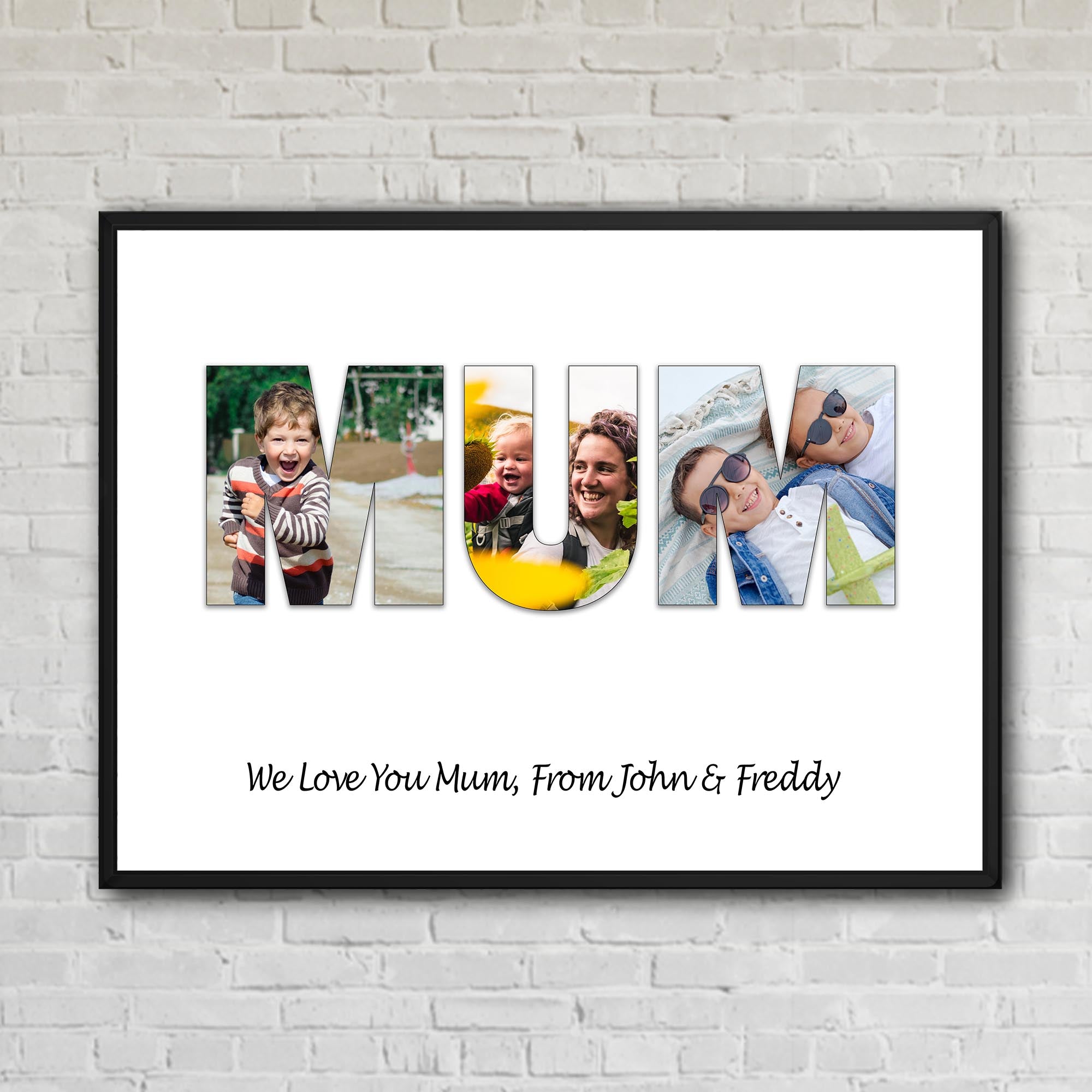 MUM/MOM/DAD Photos Word Cutout Custom Artwork – Turned Art