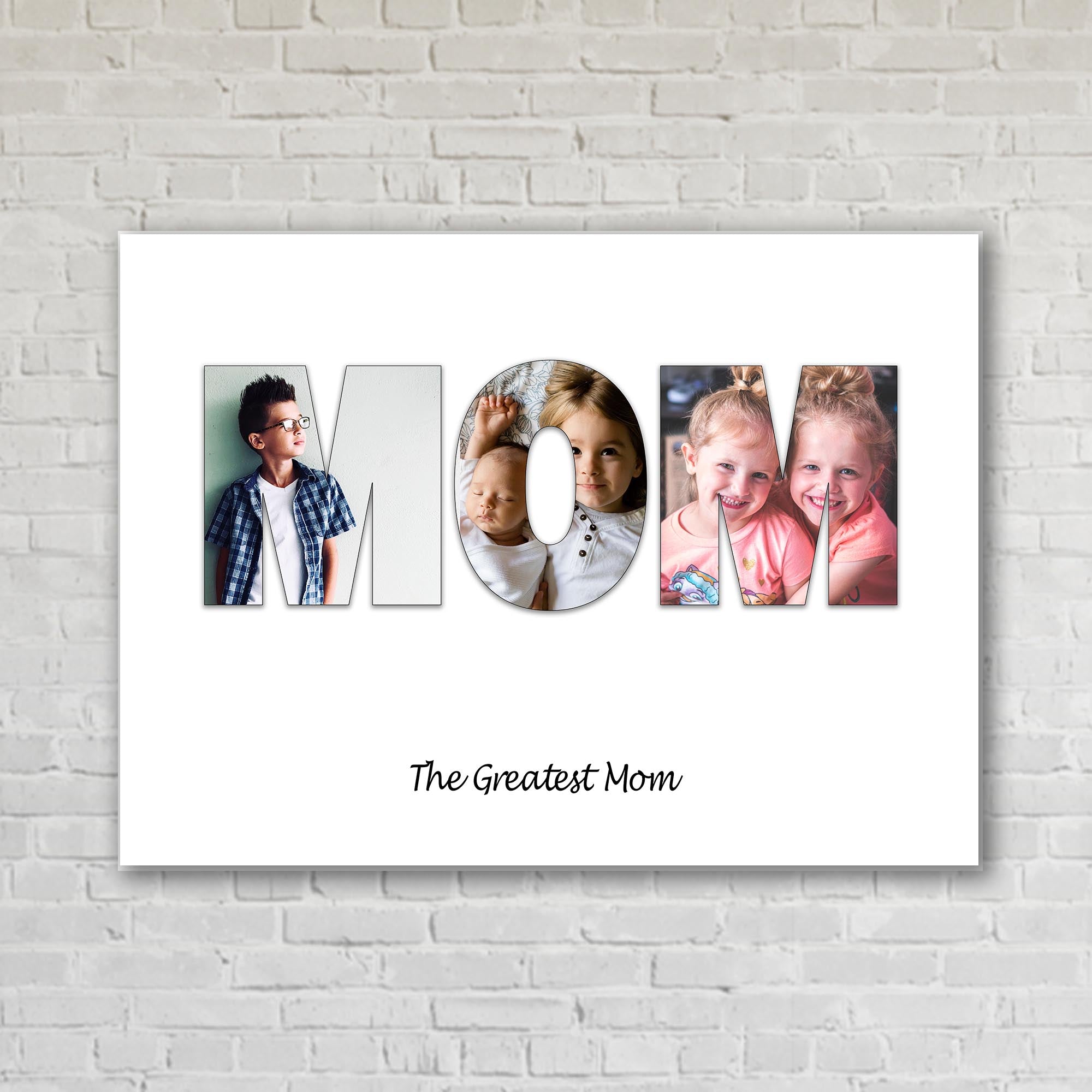 MOM/MUM/DAD Photos Word Cutout Custom Artwork – Turned Art