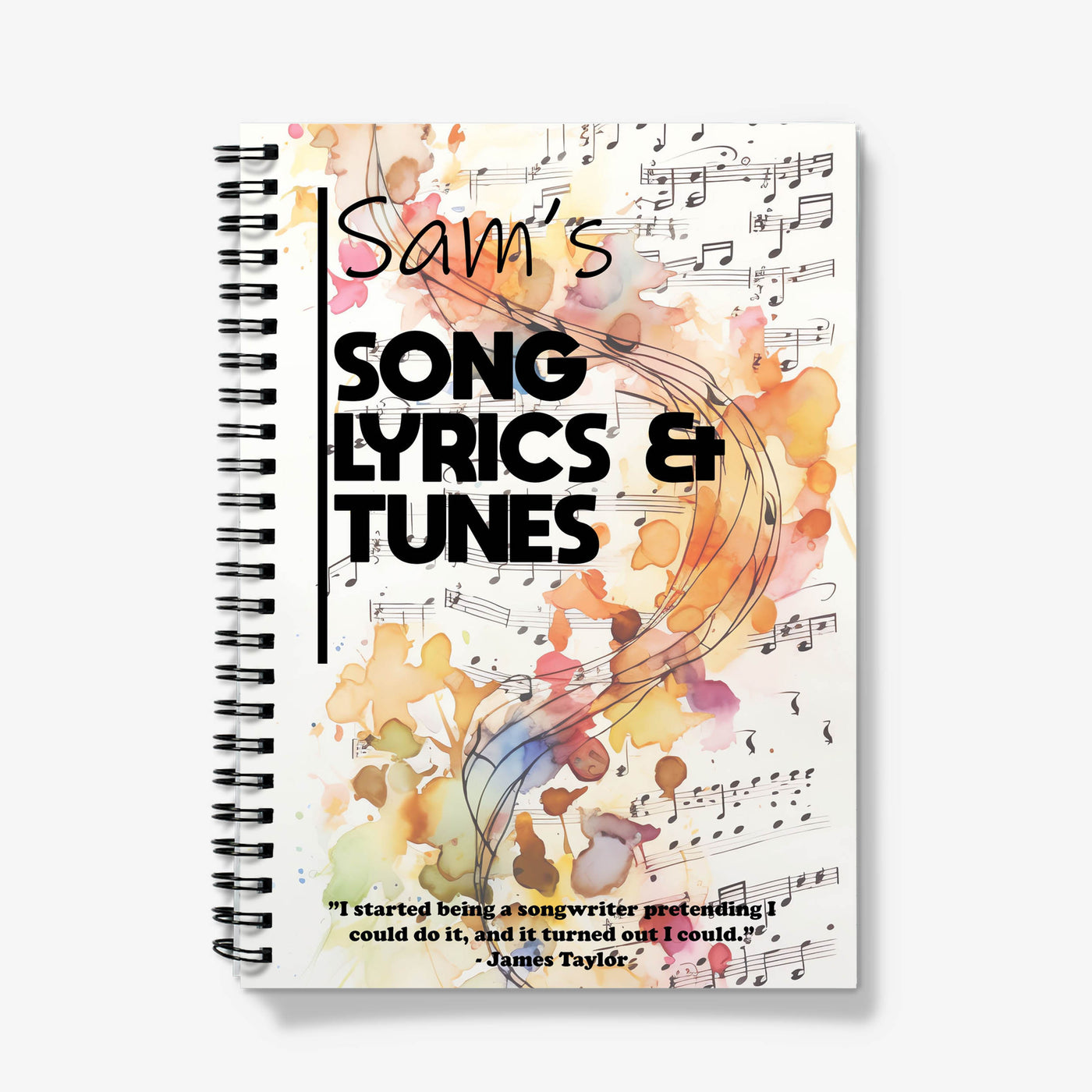 Personalised Notebook - "Song Lyrics & Tunes"