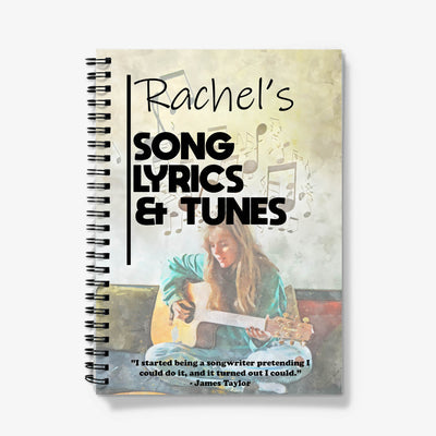 Personalised Notebook - "Song Lyrics & Tunes" Acoustic Guitar