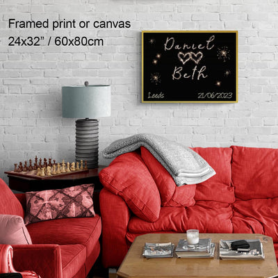 Sparkler Couples Names Custom Artwork