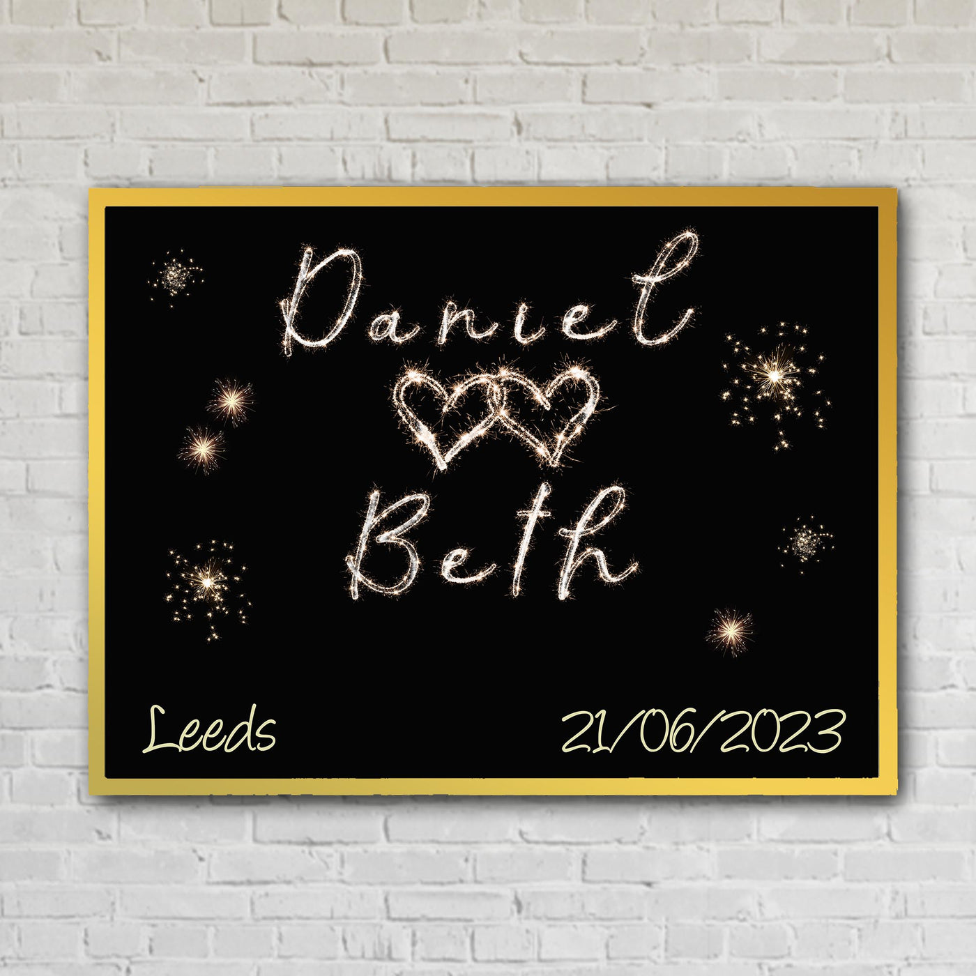 Sparkler Couples Names Custom Artwork