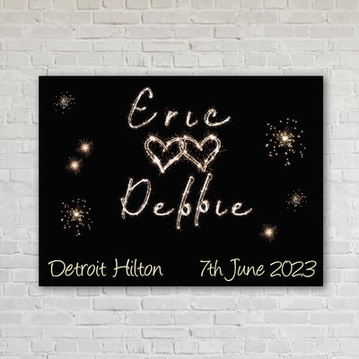 Sparkler Couples Names Custom Artwork
