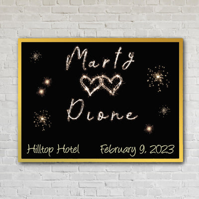 Sparkler Couples Names Custom Artwork