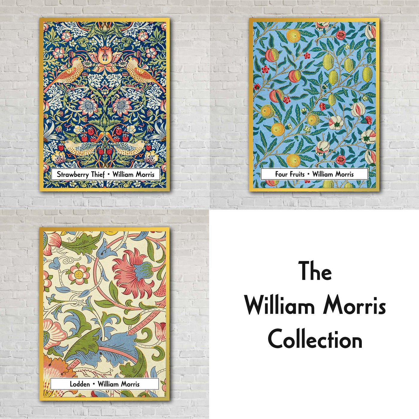 "Four Fruits" by William Morris on Canvas, Framed Prints, Framed Canvas, Acrylic or Print-only