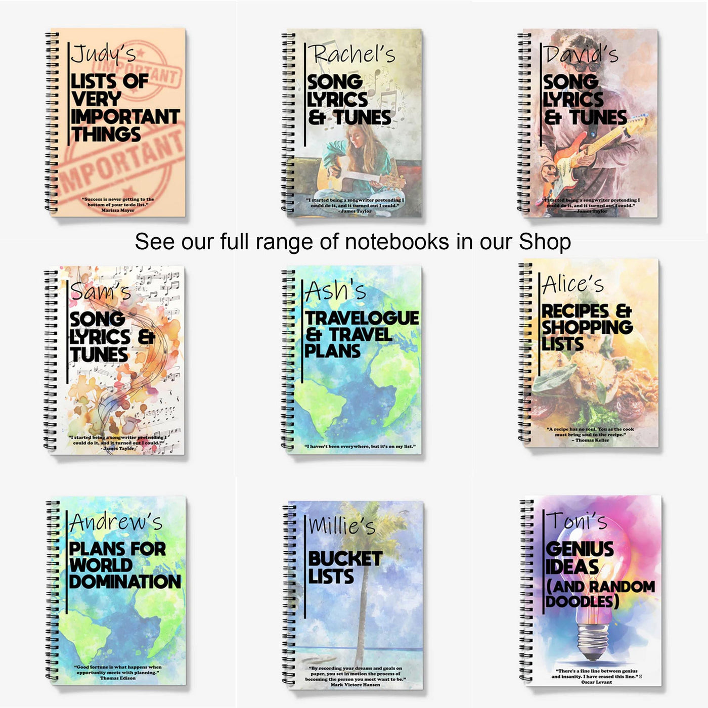 Personalised Notebook - "Song Lyrics & Tunes"