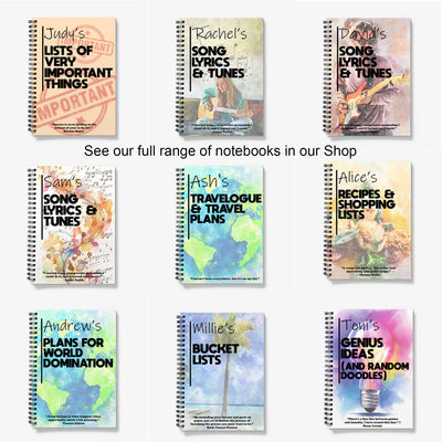 Personalised Notebook - "Song Lyrics & Tunes"