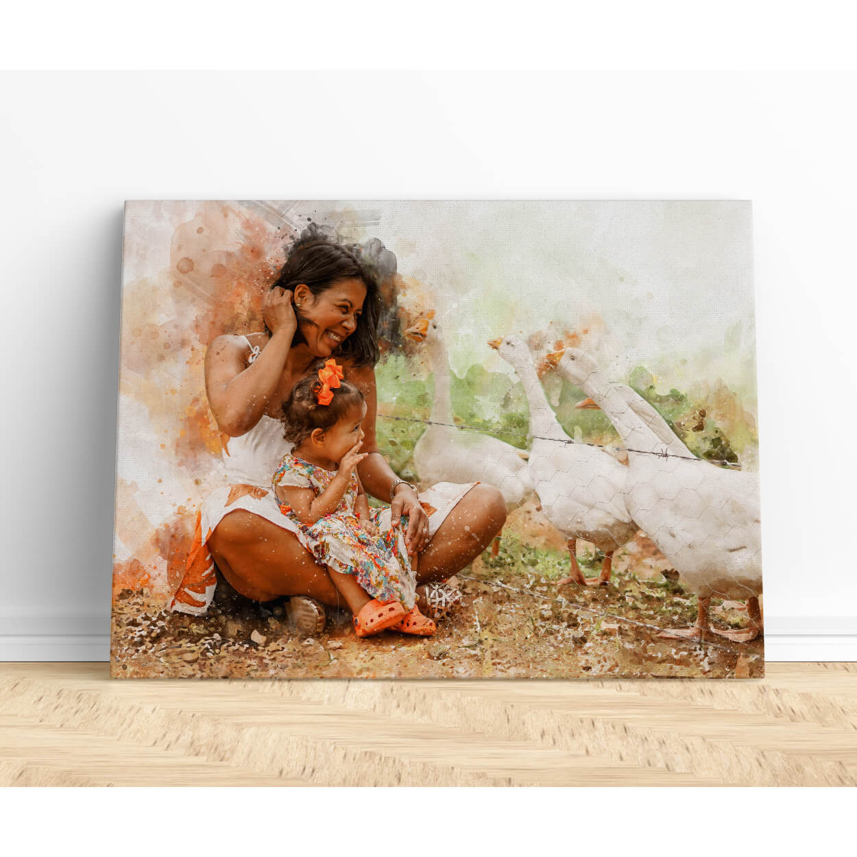 Personalized Watercolor Portrait - Canvas