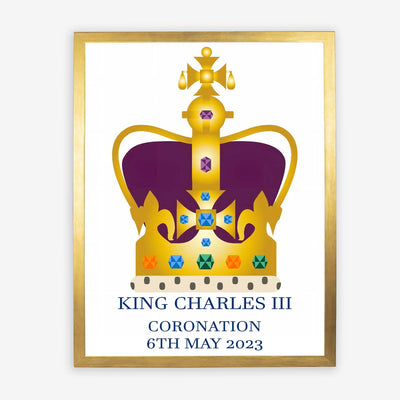 Coronation Crown Emoji on Canvas, Framed Prints, Aluminium, Acrylic or Print-only