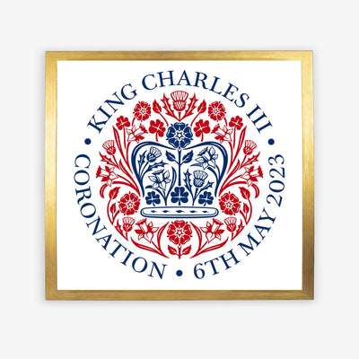 Coronation Emblem for Charles III on Framed Prints, Aluminium, Acrylic, Canvas or Print-only