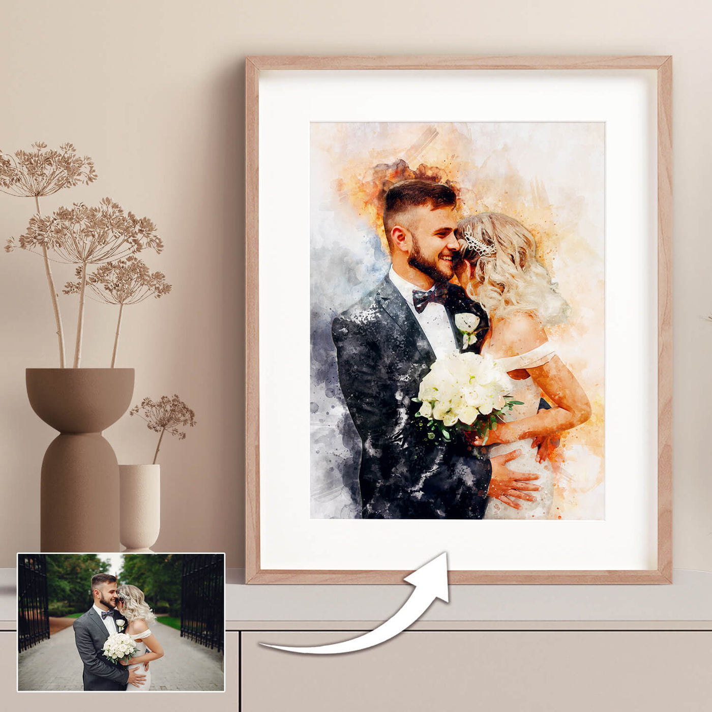 DIGITAL ONLY Personalised Watercolour Portrait