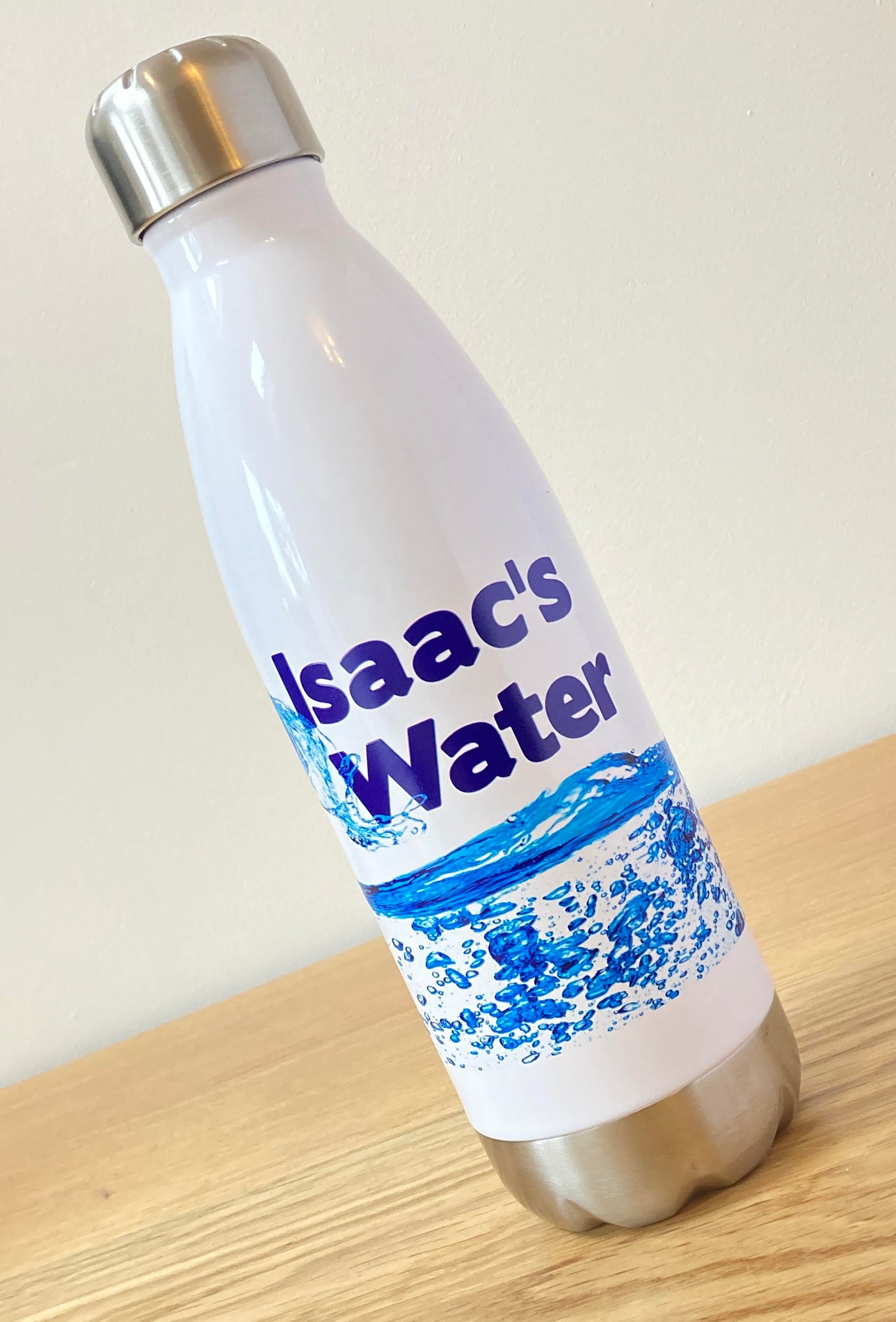 Personalised Steel Water Bottle - Wave Design