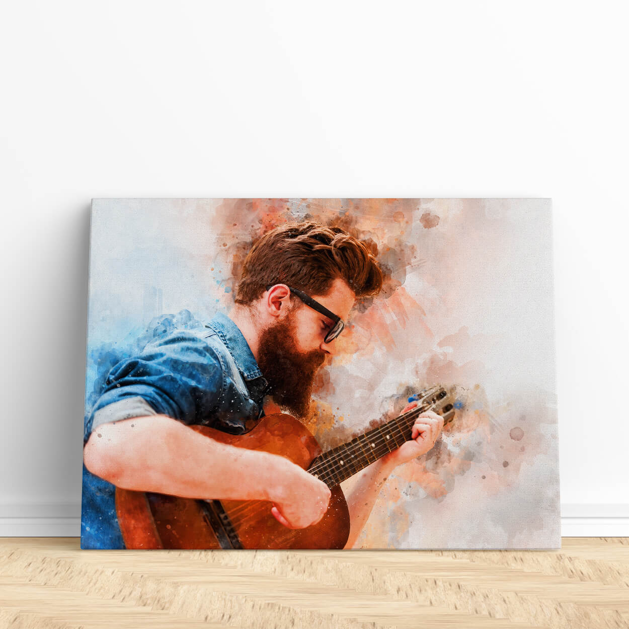 Personalized Watercolor Portrait - Canvas