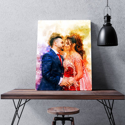 Personalized Watercolor Portrait - Canvas