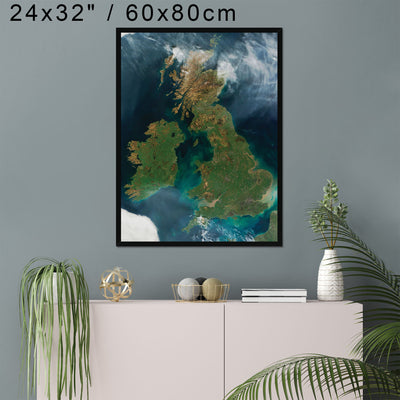 "The UK from Space" on Aluminium, Acrylic, Canvas, Framed Prints or Print-only