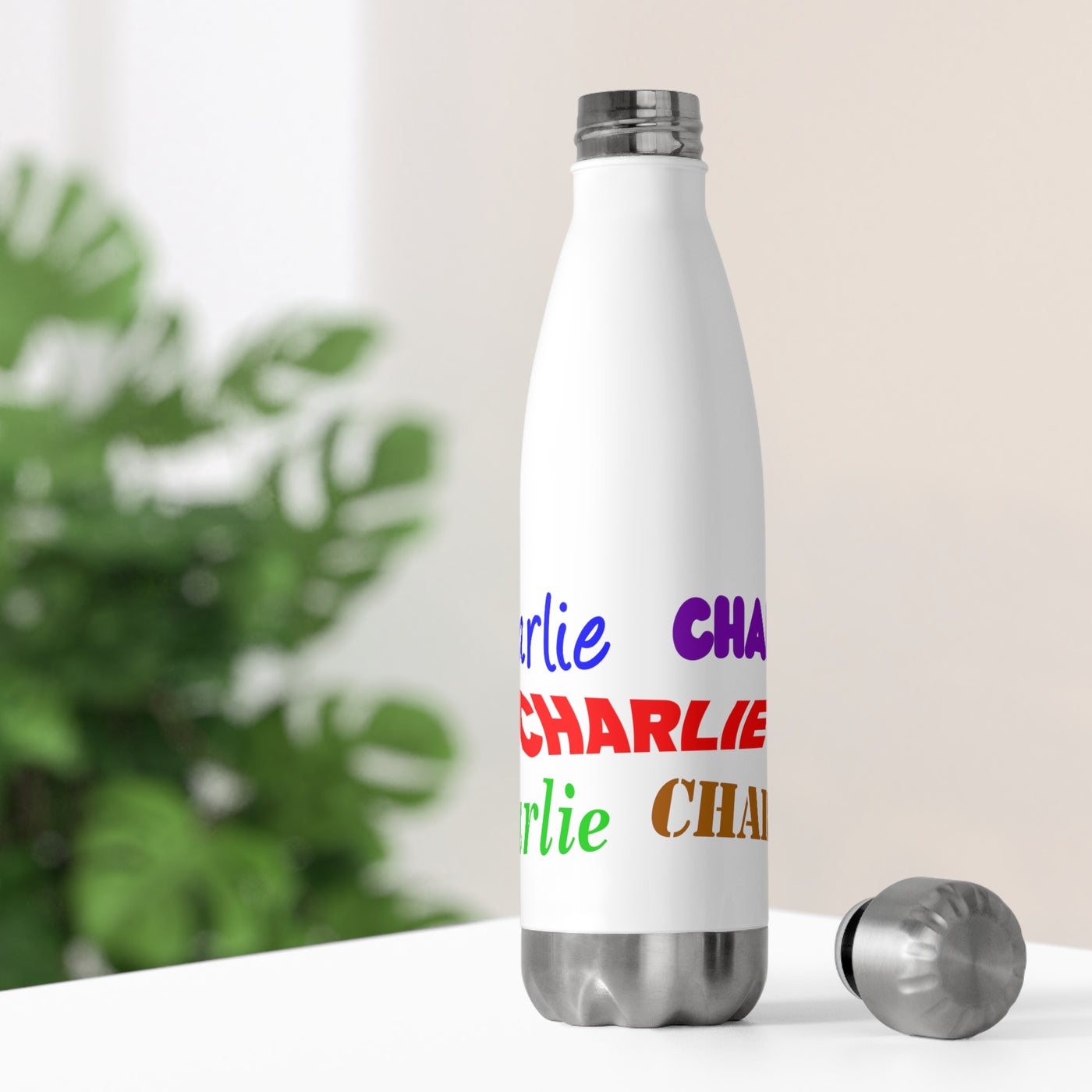 Personalised Steel Water Bottle - Colourful Name Design