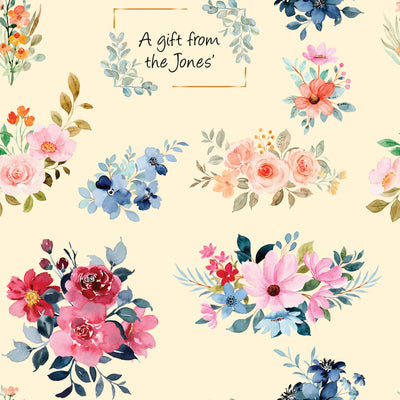 Personalised Wrapping Paper - Watercolour Flowers
