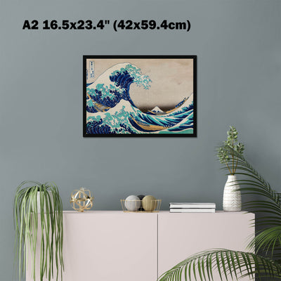 "The Great Wave off Kanagawa" by Katsushika Hokusai on Canvas, Framed Canvas, Acrylic, Framed Prints or Print-only