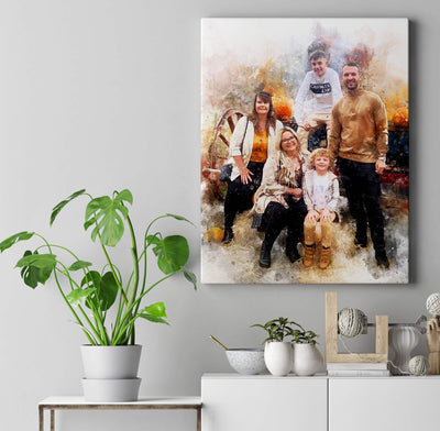 Personalized Watercolor Portrait - Canvas