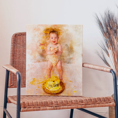 Personalized Watercolor Portrait - Canvas